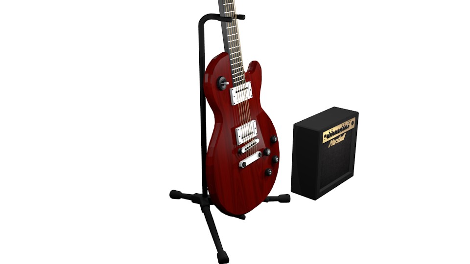Guitar With Stand And Amp preview image 4